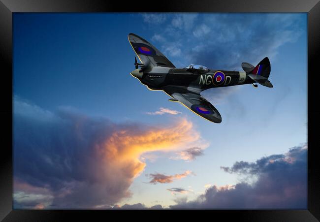  Spitfire and Thundercloud Framed Print by Alison Chambers