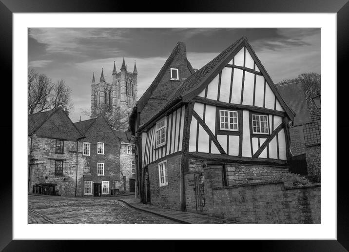 Lincoln Cathedral and Crooked House Framed Mounted Print by Alison Chambers