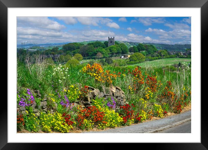 Emley Village Huddersfield  Framed Mounted Print by Alison Chambers