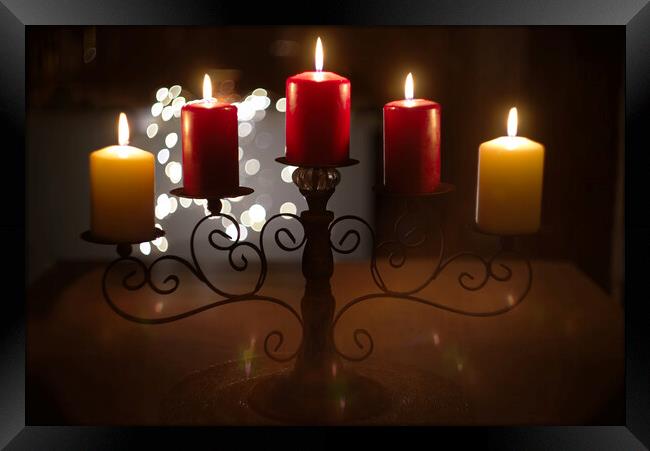 Candles in the Dark Framed Print by Alison Chambers