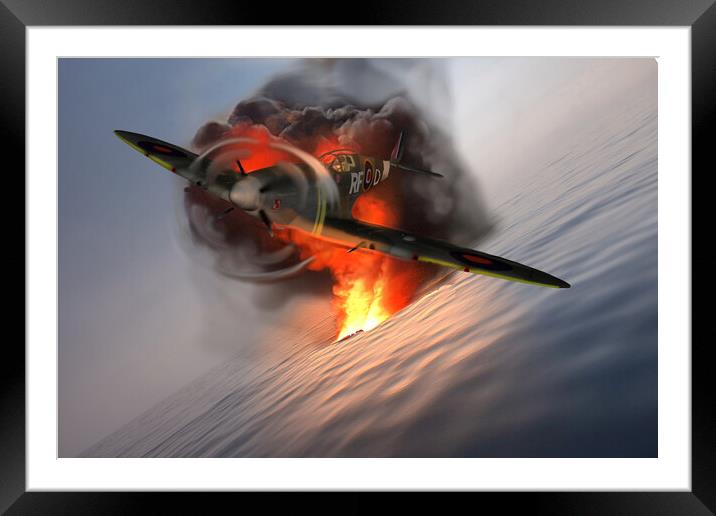 Spitfire Under Attack Framed Mounted Print by Alison Chambers