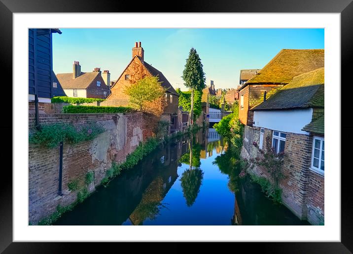 River Stour Reflections Canterbury  Framed Mounted Print by Alison Chambers