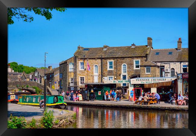 Skipton Canal Basin Framed Print by Alison Chambers