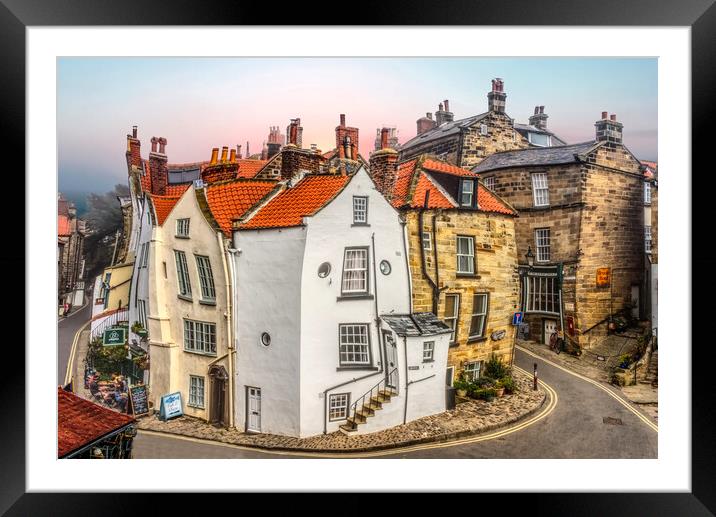 Robin Hoods Bay Through Beer Goggles Framed Mounted Print by Alison Chambers