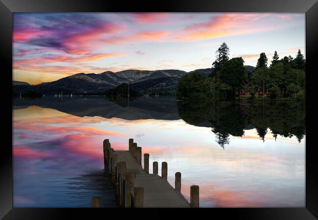 Lake Windermere Sunset Framed Print by Alison Chambers