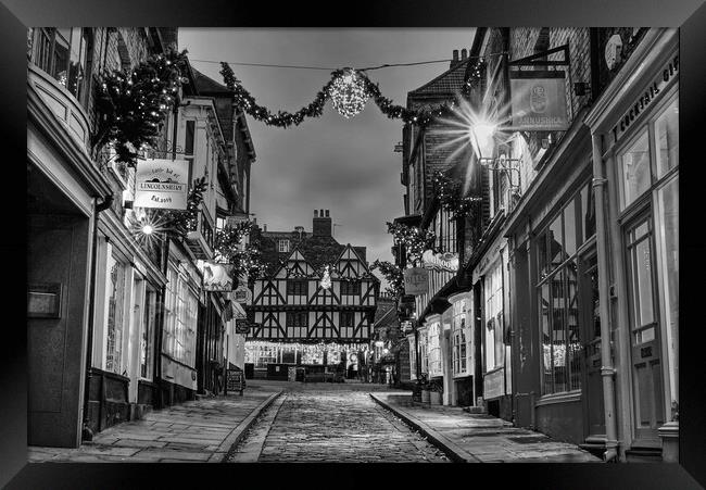 Steep Hill Lincoln BW Framed Print by Alison Chambers