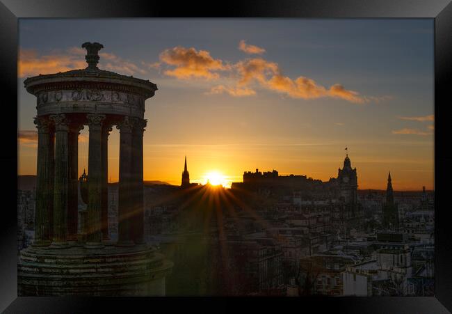 Edinburgh Sunset From Calton Hill Framed Print by Alison Chambers