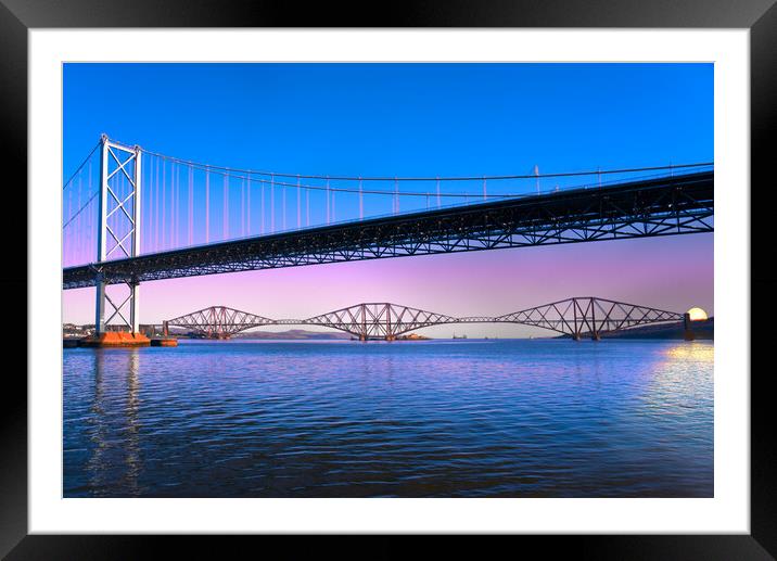 Forth Road and Rail Bridges Framed Mounted Print by Alison Chambers