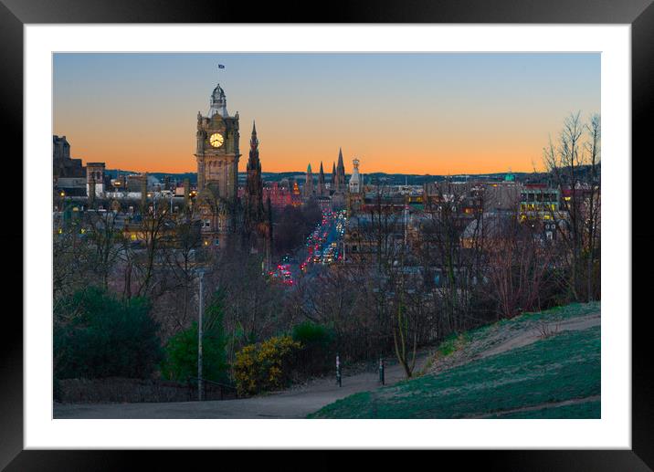 Edinburgh Cityscape Framed Mounted Print by Alison Chambers