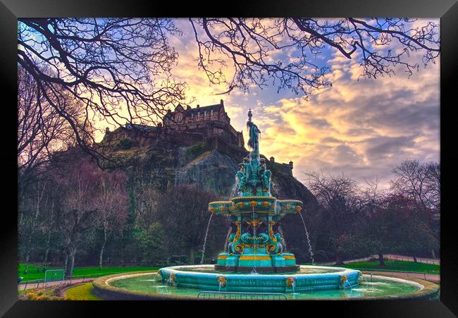 Ross Fountain Edinburgh Sunset Framed Print by Alison Chambers