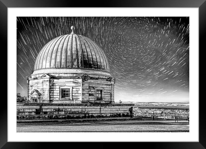 City Observatory Star Trail Edinburgh  Framed Mounted Print by Alison Chambers