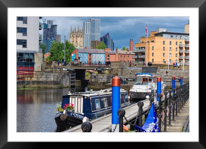 Leeds Dock and Cityscape  Framed Mounted Print by Alison Chambers