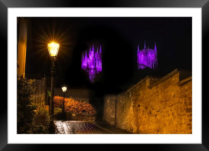 Lincoln Cathedral at Night Framed Mounted Print by Alison Chambers