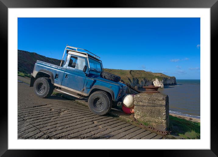 Land Rover Defender Framed Mounted Print by Alison Chambers