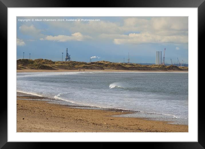 Coatham Sands Redcar Framed Mounted Print by Alison Chambers