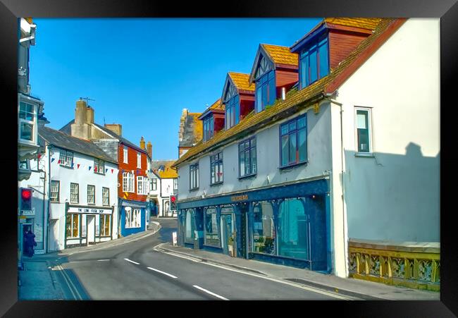 Lyme Regis Town Centre Framed Print by Alison Chambers