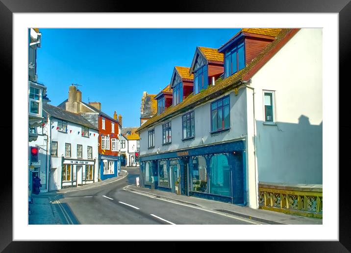 Lyme Regis Town Centre Framed Mounted Print by Alison Chambers