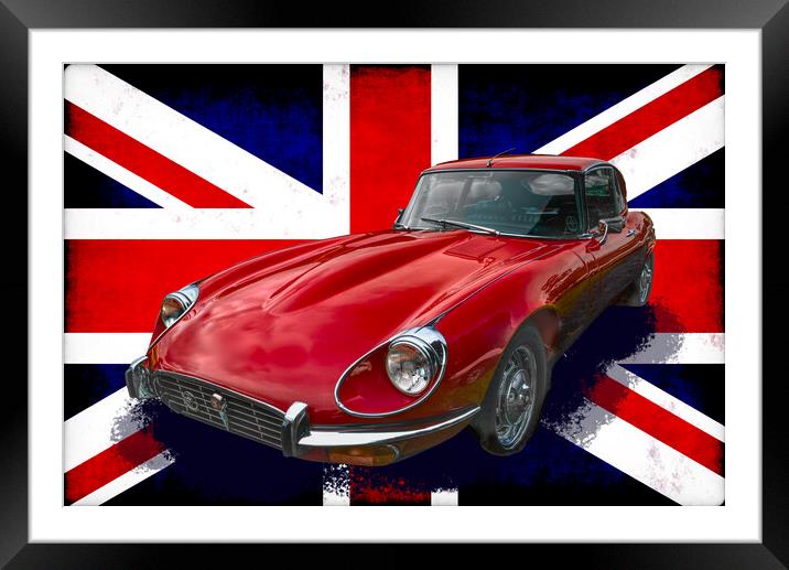 E Type Jaguar Framed Mounted Print by Alison Chambers