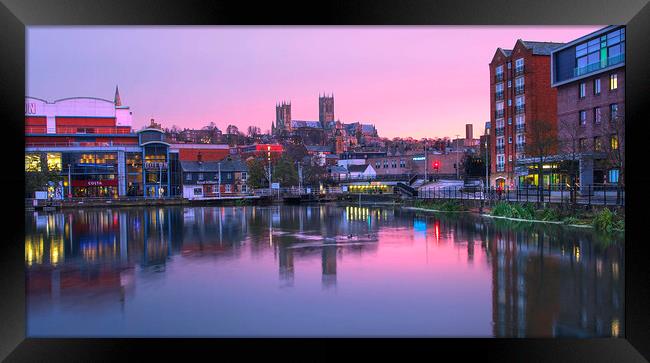 Lincoln Cathedral Dawn Reflection  Framed Print by Alison Chambers