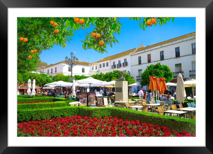 Orange Square Marbella Framed Mounted Print by Alison Chambers