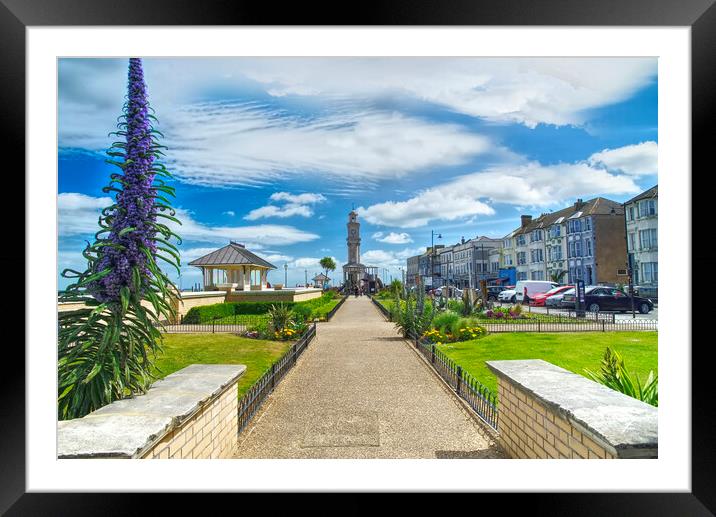Herne Bay Promenade and Clock Tower Framed Mounted Print by Alison Chambers