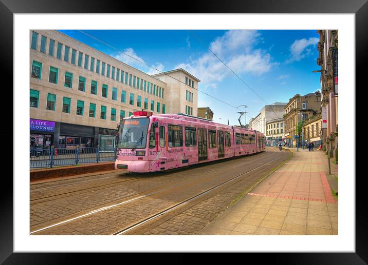 Sheffield Unicorn Tram Framed Mounted Print by Alison Chambers