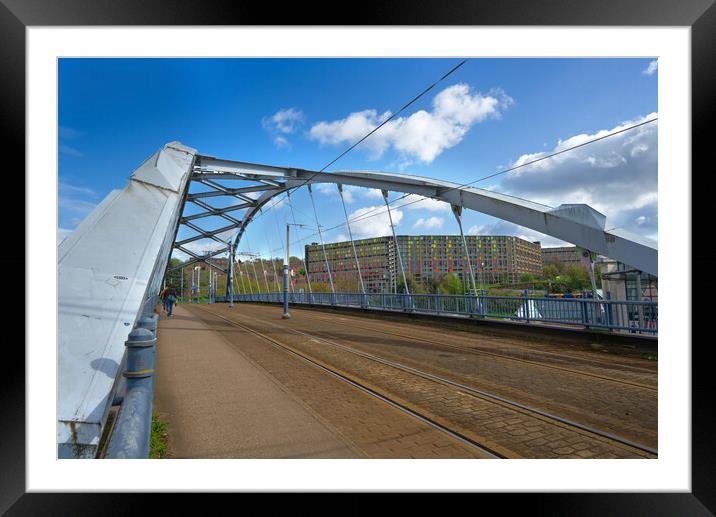 Sheffield Tramway Cityscape Framed Mounted Print by Alison Chambers