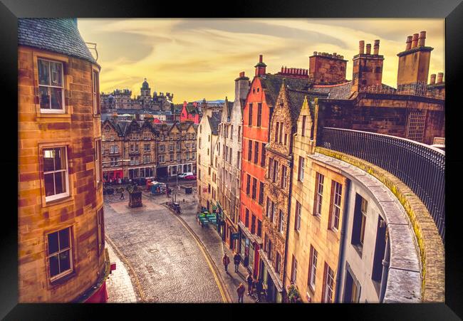 Edinburgh West Bow Framed Print by Alison Chambers