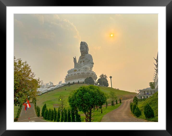 Big Buddha of Chiang Rai Framed Mounted Print by Alison Chambers