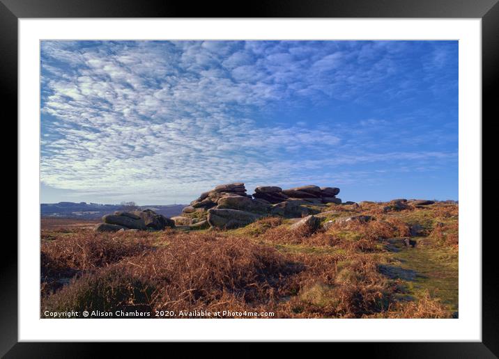 Owler Tor Framed Mounted Print by Alison Chambers