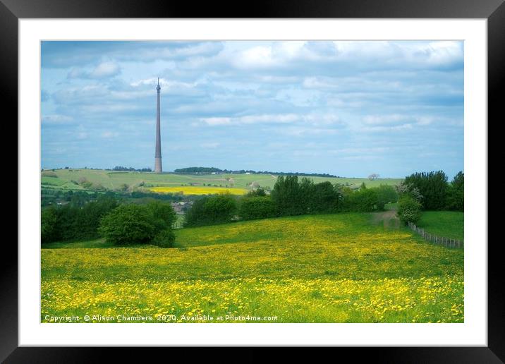 Emley Moor Transmitter Framed Mounted Print by Alison Chambers