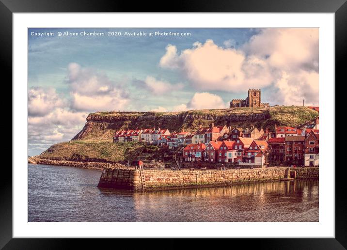 Timeless Charm of Whitby Pier Framed Mounted Print by Alison Chambers