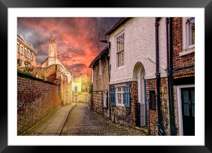 Chapter House Street York Framed Mounted Print by Alison Chambers