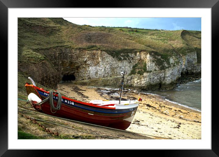 North Landing Flamborough Framed Mounted Print by Alison Chambers