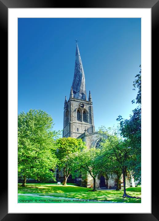 The Crooked Spire Chesterfield  Framed Mounted Print by Alison Chambers