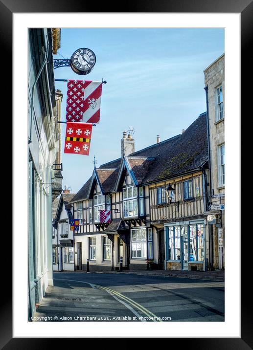 Winchcombe Street Banners Framed Mounted Print by Alison Chambers