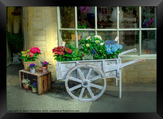 The Florist's Shop Framed Print by Alison Chambers
