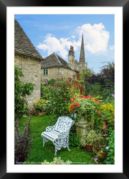Cotswold Cottage Garden Burford Framed Mounted Print by Alison Chambers