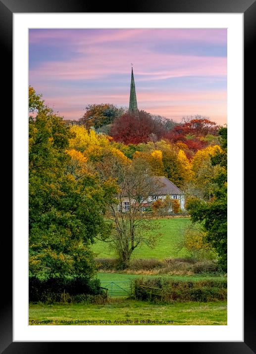 Ashover Church View Framed Mounted Print by Alison Chambers