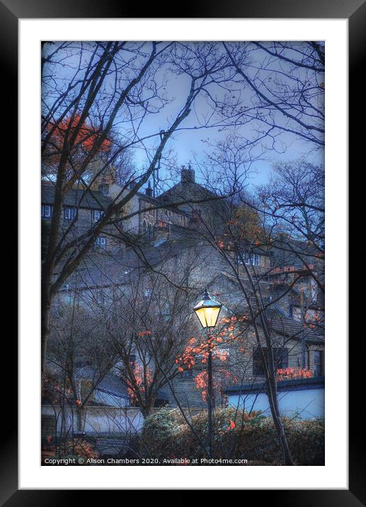 Holmfirth by Gaslight Framed Mounted Print by Alison Chambers