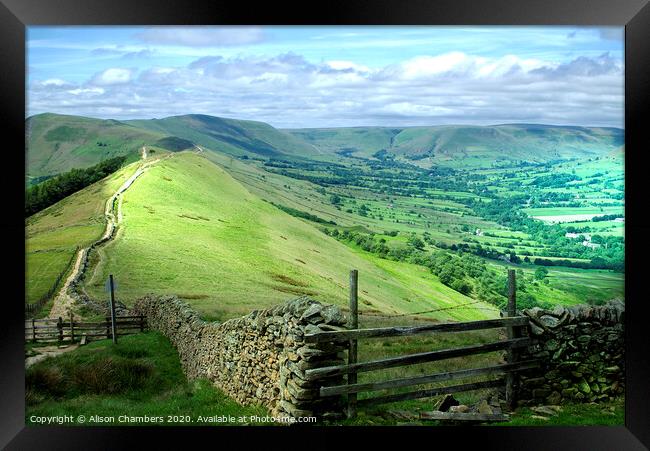 Mam Tor  Framed Print by Alison Chambers