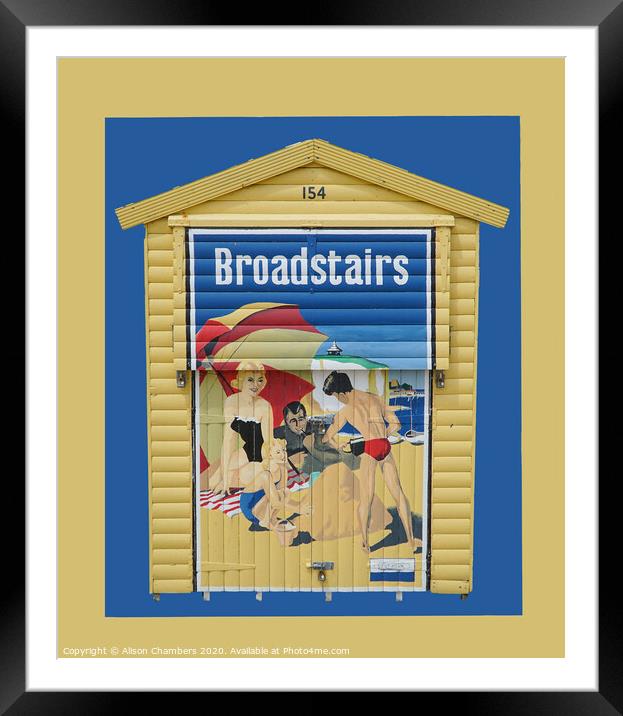 Broadstairs Beach Hut Framed Mounted Print by Alison Chambers