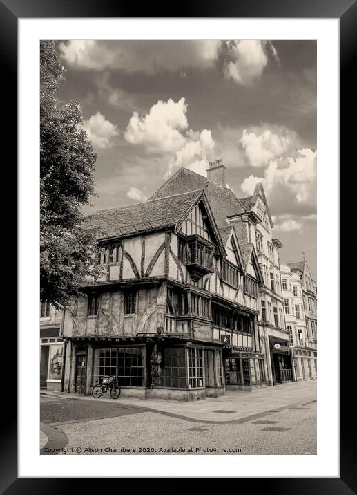 Ship Street Oxford Framed Mounted Print by Alison Chambers