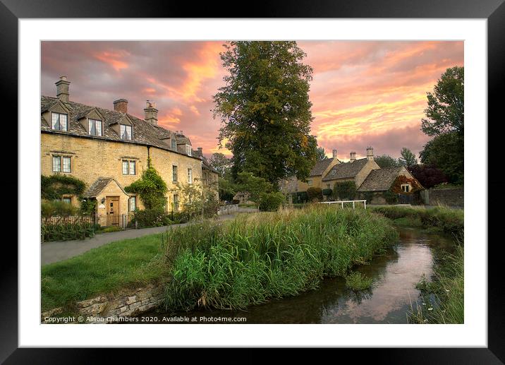 Charming Lower Slaughter Framed Mounted Print by Alison Chambers