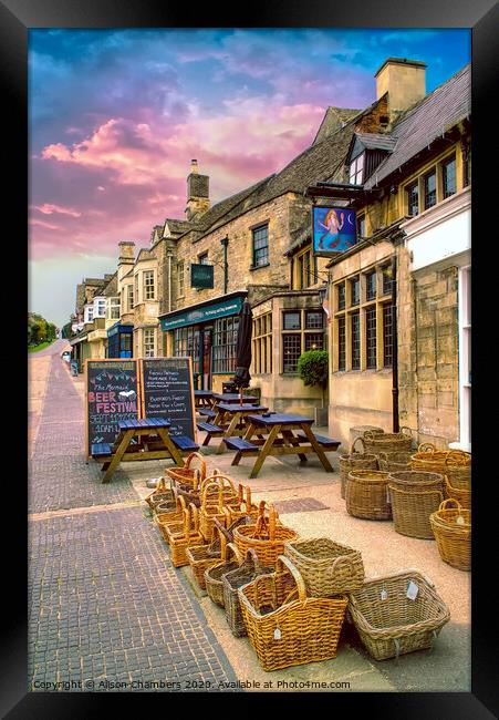Burford Baskets Framed Print by Alison Chambers