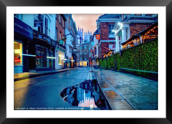 York Petergate Framed Mounted Print by Alison Chambers