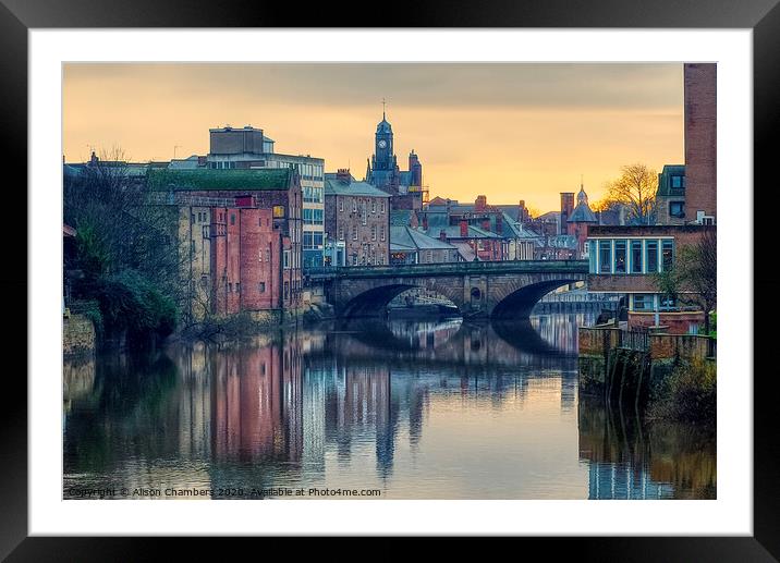 Ouse Bridge York Framed Mounted Print by Alison Chambers