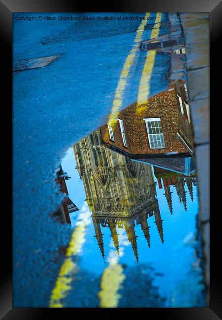 York Minster Reflection  Framed Print by Alison Chambers