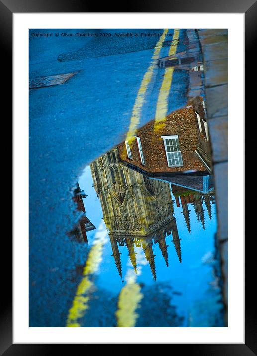 York Minster Reflection  Framed Mounted Print by Alison Chambers