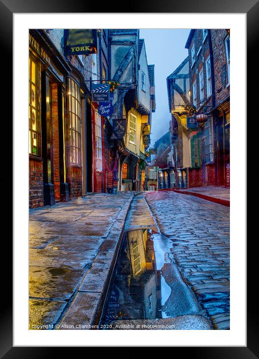 York Shambles  Framed Mounted Print by Alison Chambers